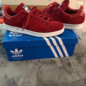Red Stan Smith Suede Adidas